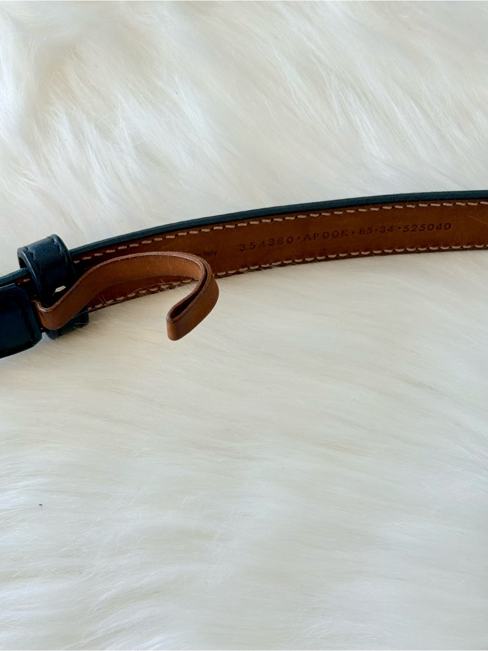 Gucci Black Leather Interlocking Crystal GG Skinny Belt - Picture 9 of 14